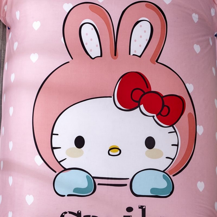 91家纺网 家纺一手货源 找家纺 2025新品全棉大版幼儿园三件套儿童被褥六件套宝宝午睡入园婴儿床床上用品 微笑猫咪