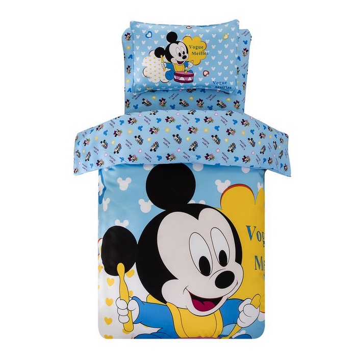 91家纺网 家纺一手货源 找家纺 2025新品全棉大版幼儿园三件套儿童被褥六件套宝宝午睡入园婴儿床床上用品 天才米奇