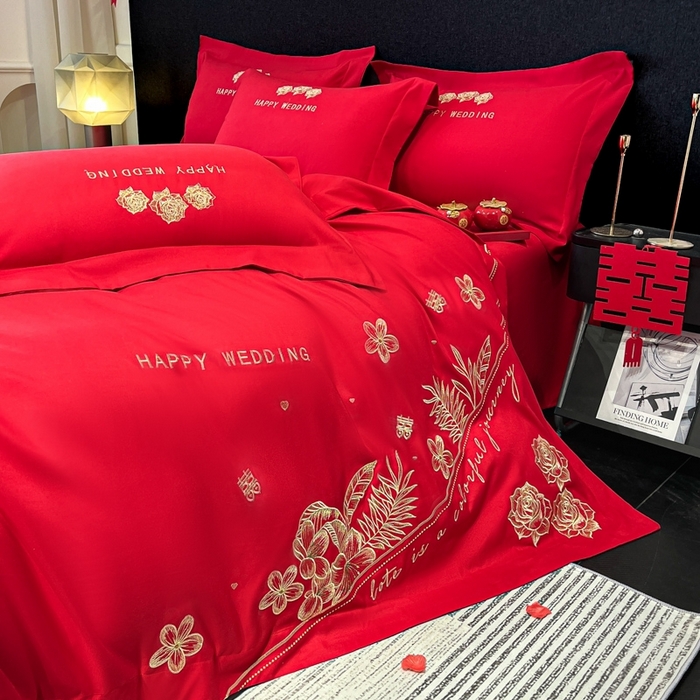 91家纺网 家纺一手货源 找家纺 青柚 2025新款高端婚庆刺绣四件套（标准不低于158加大不低于168以此类推，低价必投不撤销） 卡罗尔