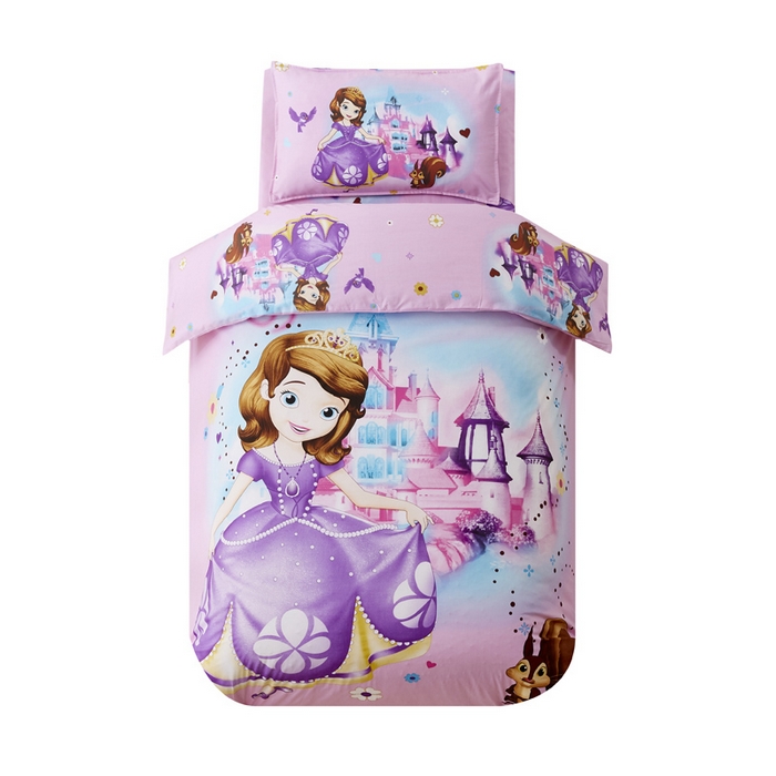 91家纺网 家纺一手货源 找家纺 2025新品全棉大版幼儿园三件套儿童被褥六件套宝宝午睡入园婴儿床床上用品 城堡苏菲亚