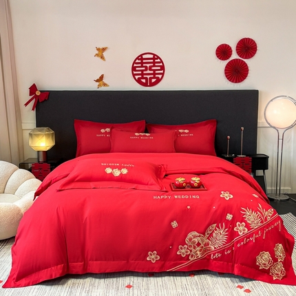 91家纺网 家纺一手货源 找家纺 （总）青柚 2025新款高端婚庆刺绣四件套（标准不低于158加大不低于168以此类推，低价必投不撤销）