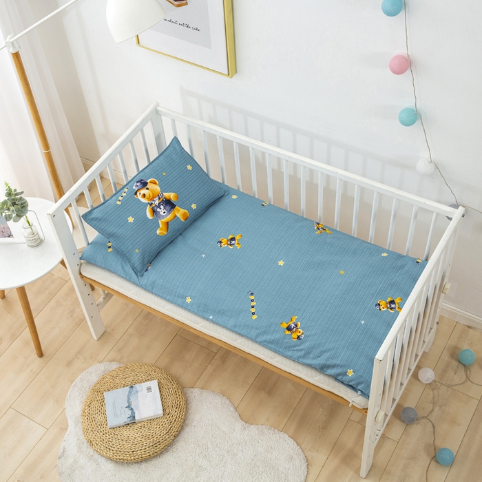 91家纺网 家纺一手货源 找家纺 2025新品全棉大版幼儿园三件套儿童被褥六件套宝宝午睡入园婴儿床床上用品 熊先生