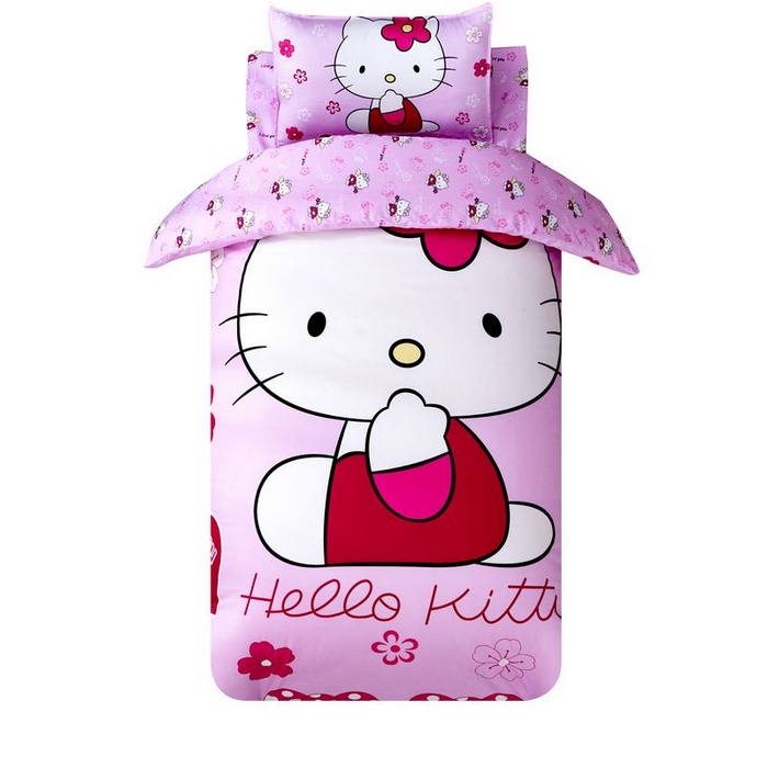 91家纺网 家纺一手货源 找家纺 2025新品全棉大版幼儿园三件套儿童被褥六件套宝宝午睡入园婴儿床床上用品 KT猫