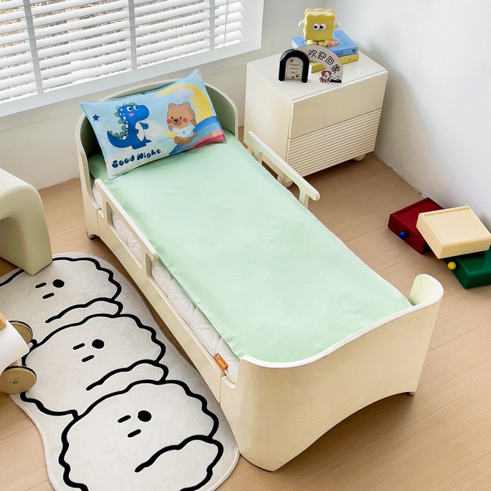 91家纺网 家纺一手货源 找家纺  2025新品全棉大版幼儿园三件套儿童被褥六件套宝宝午睡入园婴儿床床上用品 恐龙与熊