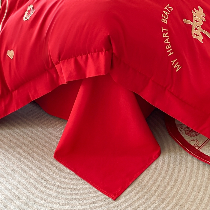 91家纺网 家纺一手货源 找家纺 青柚 2025新款高端婚庆刺绣四件套（标准不低于158加大不低于168以此类推，低价必投不撤销） 平安喜乐