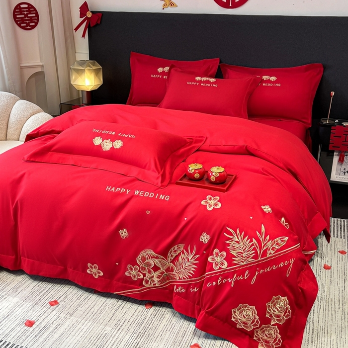 91家纺网 家纺一手货源 找家纺 （总）青柚 2025新款高端婚庆刺绣四件套（标准不低于158加大不低于168以此类推，低价必投不撤销）