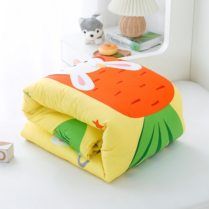 91家纺网 家纺一手货源 找家纺 2025新品全棉大版幼儿园三件套儿童被褥六件套宝宝午睡入园婴儿床床上用品 萝卜小兔