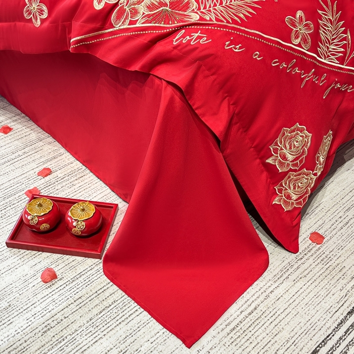 91家纺网 家纺一手货源 找家纺 青柚 2025新款高端婚庆刺绣四件套（标准不低于158加大不低于168以此类推，低价必投不撤销） 卡罗尔