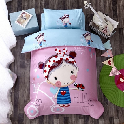 2025新品全棉大版幼儿园三件套儿童被褥六件套宝宝午睡入园婴儿床床上用品 糖果女孩
