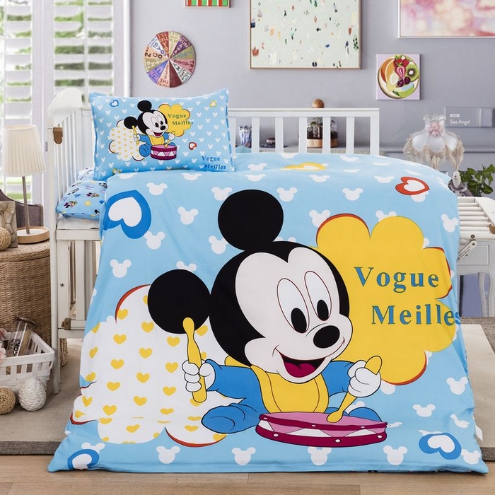 91家纺网 家纺一手货源 找家纺 2025新品全棉大版幼儿园三件套儿童被褥六件套宝宝午睡入园婴儿床床上用品 天才米奇