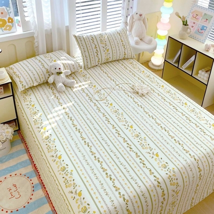 91家纺网 家纺一手货源 找家纺 （总）女子家纺 2025新款三枚缎老粗布床单三件套