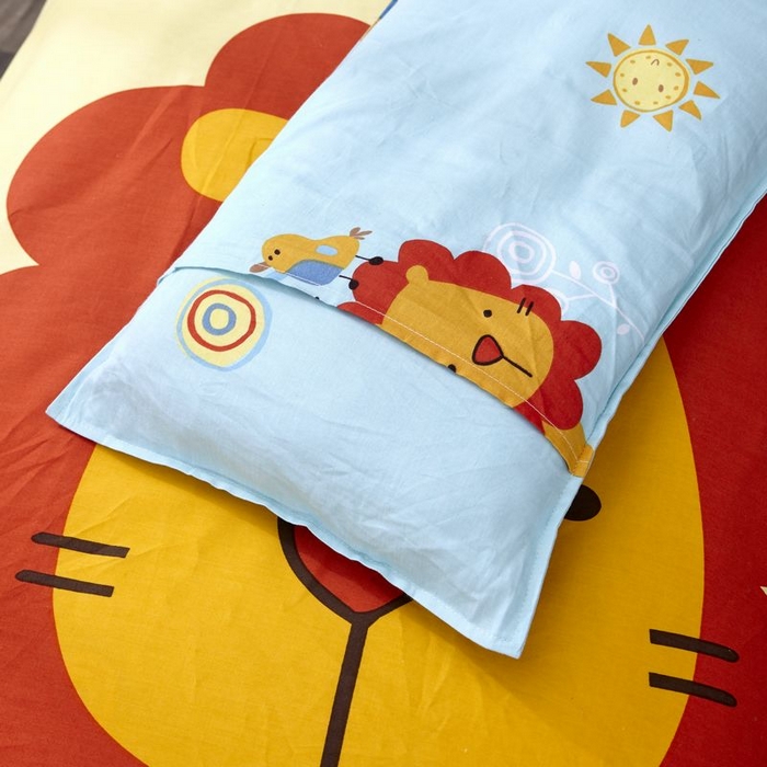 91家纺网 家纺一手货源 找家纺  2025新品全棉大版幼儿园三件套儿童被褥六件套宝宝午睡入园婴儿床床上用品 丛林狮子