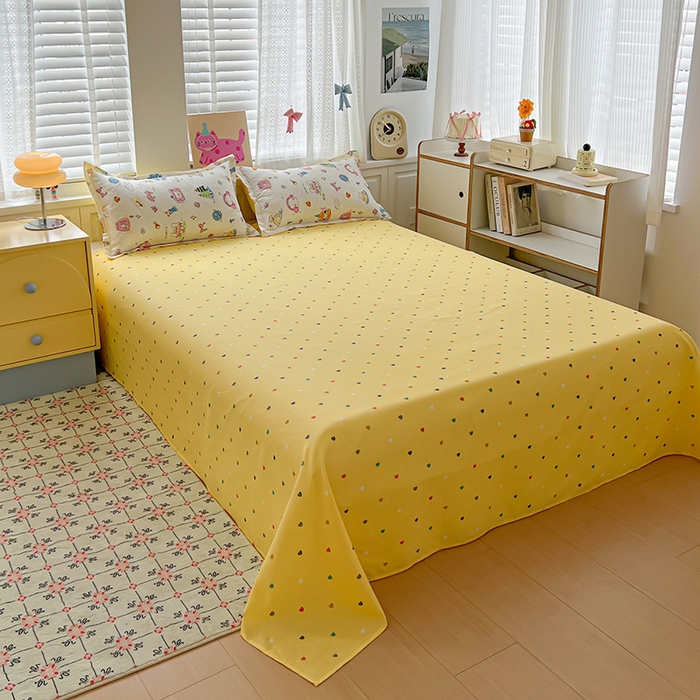 91家纺网 家纺一手货源 找家纺 布可家纺 2025新款水洗磨毛印花四件套 开心生活