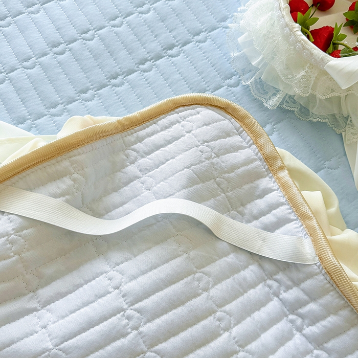 91家纺网 家纺一手货源 找家纺 虹星家纺 2025新款玫瑰花语全棉纯棉床裙三件套单床裙床裙单件 玫瑰花语-月影蓝