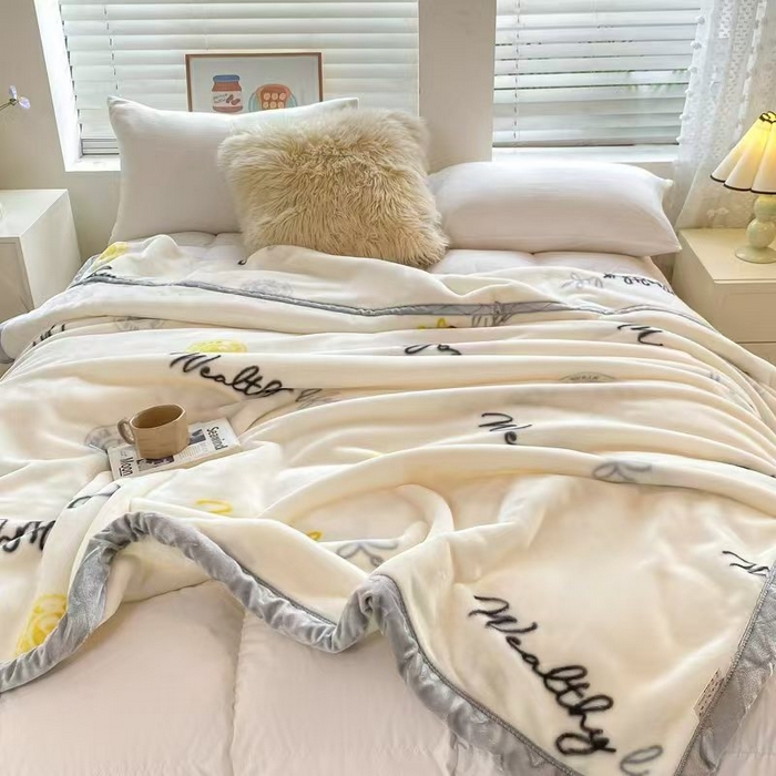 91家纺网 家纺一手货源 找家纺 尚品绵羊2025秋冬新款双层加厚拉舍尔毛毯保暖法莱绒毯子 乐享生活