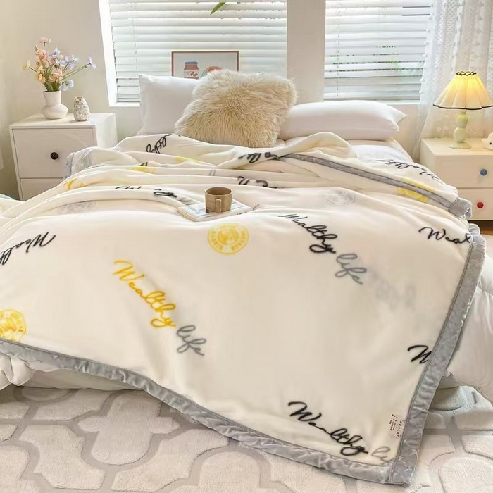 91家纺网 家纺一手货源 找家纺 尚品绵羊2025秋冬新款双层加厚拉舍尔毛毯保暖法莱绒毯子 乐享生活