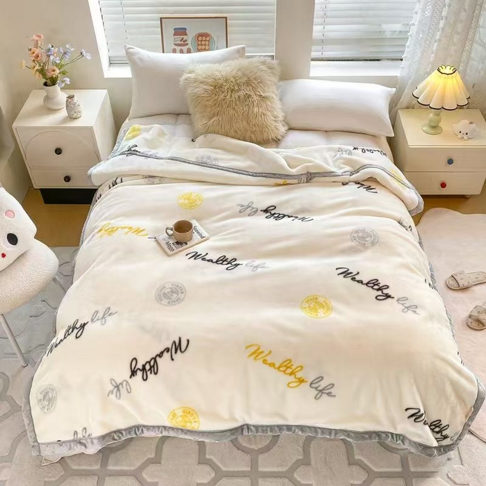 尚品绵羊2025秋冬新款双层加厚拉舍尔毛毯保暖法莱绒毯子 乐享生活