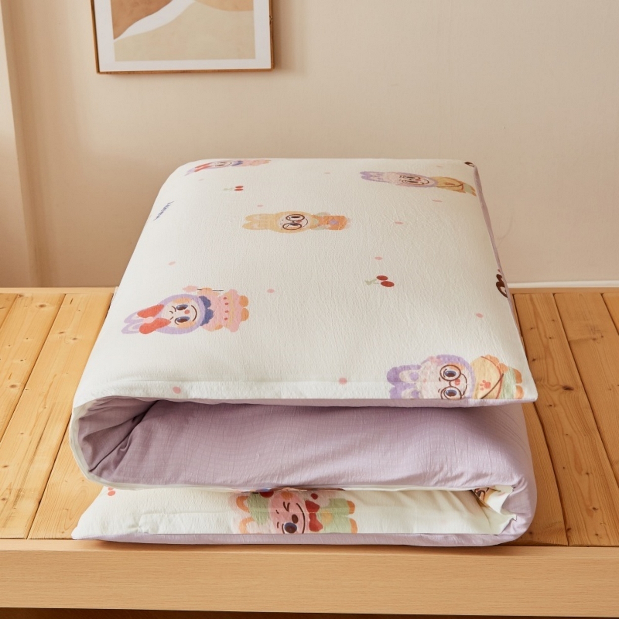 91家纺网 家纺一手货源 找家纺 梦镜家纺 2025新款A类云感水洗棉印花床褥 拉布大王