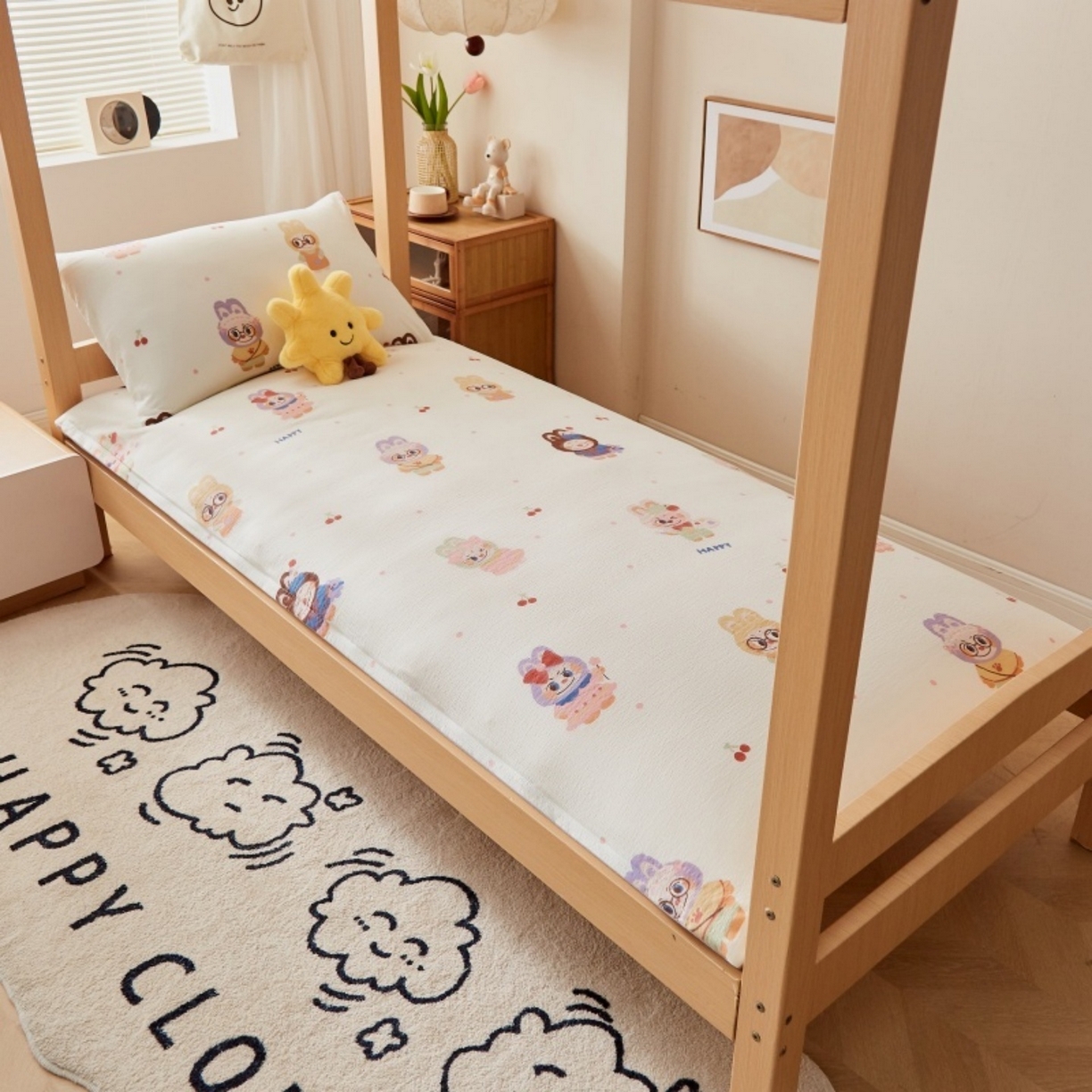 91家纺网 家纺一手货源 找家纺 梦镜家纺 2025新款A类云感水洗棉印花床褥 拉布大王