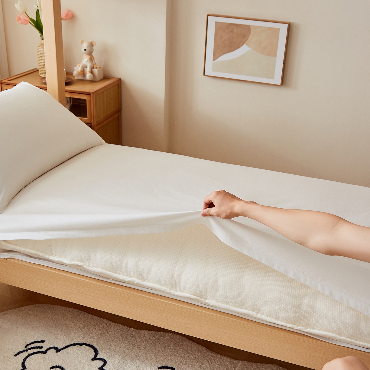 91家纺网 家纺一手货源 找家纺 （总）梦镜家纺 2025新款A类鱼鳞网双层纱褥子（含买家秀）