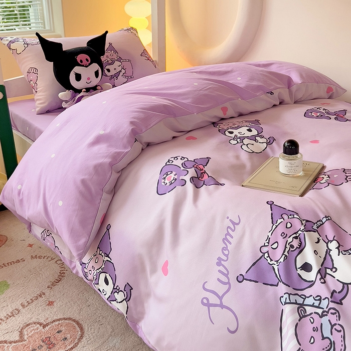 91家纺网 家纺一手货源 找家纺 港岛妹妹 2025新款三丽鸥正版授权四件套-学生床拍摄图 三丽鸥-信封库洛米