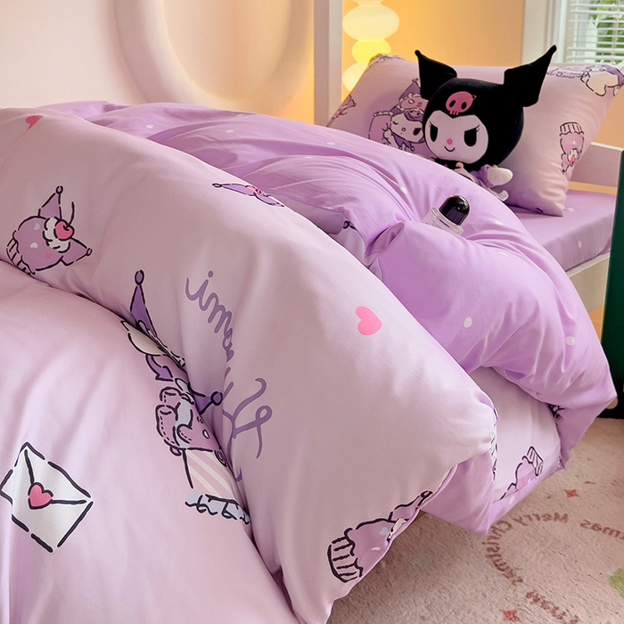 91家纺网 家纺一手货源 找家纺 港岛妹妹 2025新款三丽鸥正版授权四件套-学生床拍摄图 三丽鸥-信封库洛米