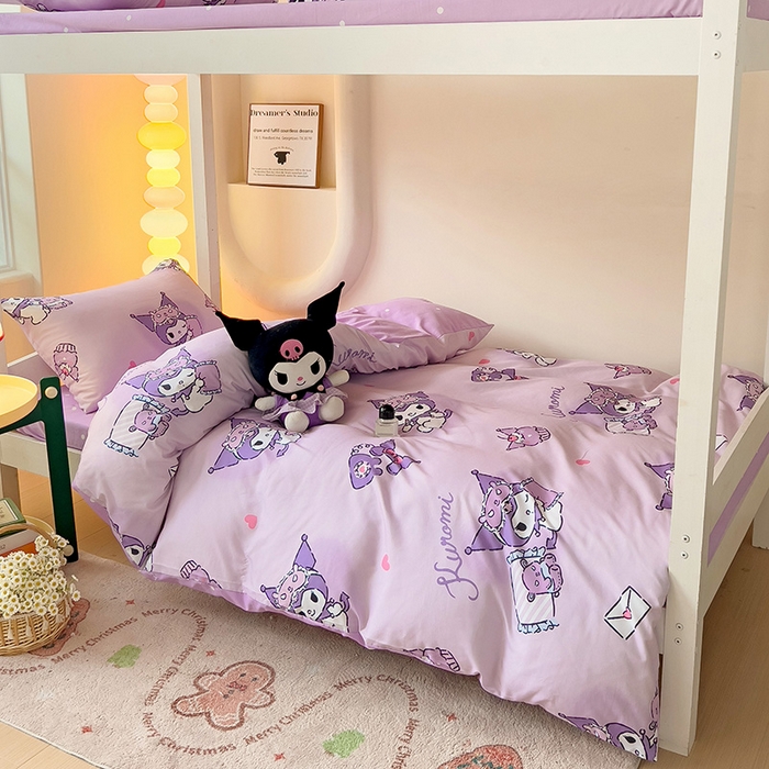 91家纺网 家纺一手货源 找家纺 港岛妹妹 2025新款三丽鸥正版授权四件套-学生床拍摄图 三丽鸥-信封库洛米