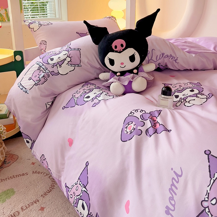 91家纺网 家纺一手货源 找家纺 港岛妹妹 2025新款三丽鸥正版授权四件套-学生床拍摄图 三丽鸥-信封库洛米