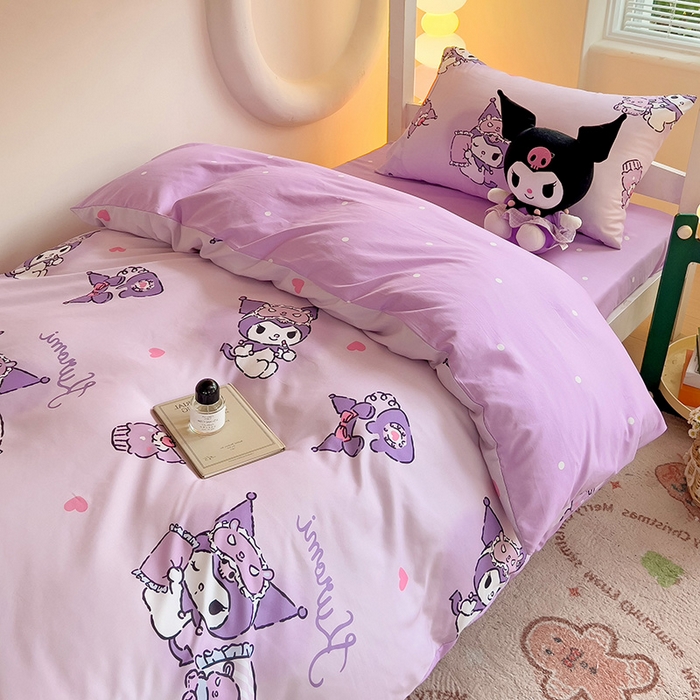 91家纺网 家纺一手货源 找家纺 港岛妹妹 2025新款三丽鸥正版授权四件套-学生床拍摄图 三丽鸥-信封库洛米