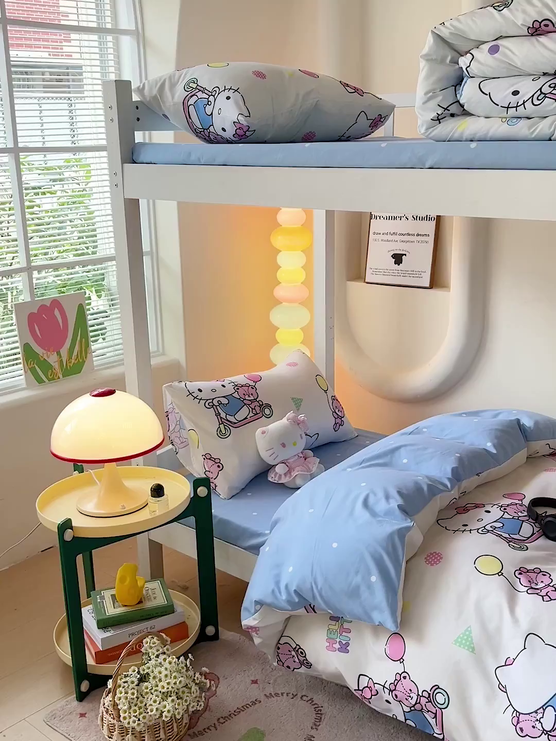 91家纺网 家纺一手货源 找家纺 港岛妹妹 2025新款三丽鸥正版授权四件套-学生床拍摄图 三丽鸥-五彩kt猫