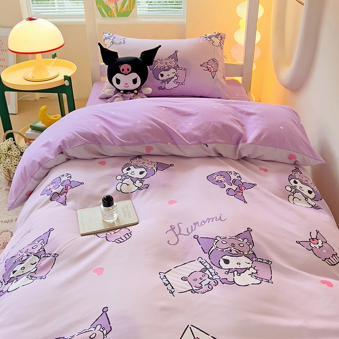 91家纺网 家纺一手货源 找家纺 港岛妹妹 2025新款三丽鸥正版授权四件套-学生床拍摄图 三丽鸥-信封库洛米