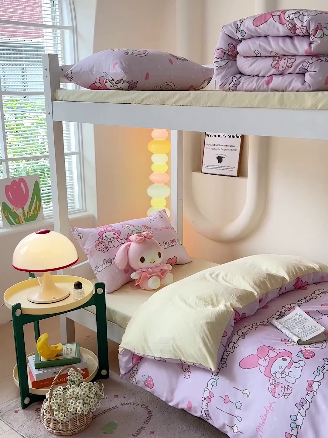 91家纺网 家纺一手货源 找家纺 港岛妹妹 2025新款三丽鸥正版授权四件套-学生床拍摄图 三丽鸥-蝴蝶结美乐蒂