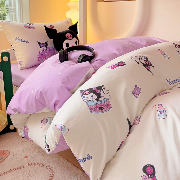 91家纺网 家纺一手货源 找家纺 港岛妹妹 2025新款三丽鸥正版授权四件套-学生床拍摄图 三丽鸥-潮流库洛米