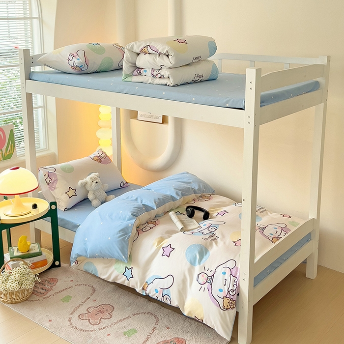 港岛妹妹 2025新款三丽鸥正版授权四件套-学生床拍摄图 三丽鸥-彩色涂鸦玉桂狗