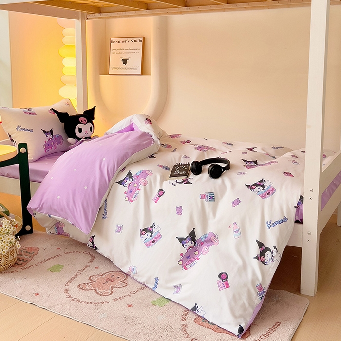 91家纺网 家纺一手货源 找家纺 港岛妹妹 2025新款三丽鸥正版授权四件套-学生床拍摄图 三丽鸥-潮流库洛米