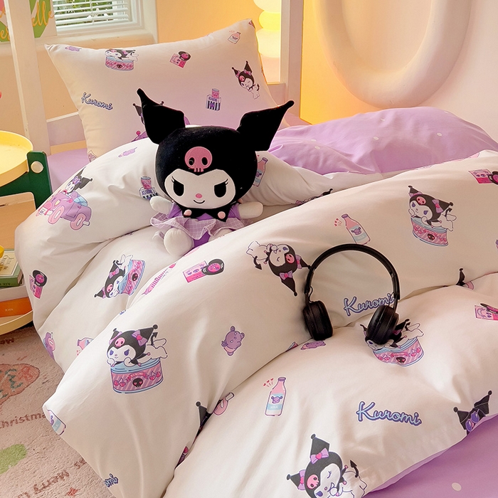 91家纺网 家纺一手货源 找家纺 港岛妹妹 2025新款三丽鸥正版授权四件套-学生床拍摄图 三丽鸥-潮流库洛米