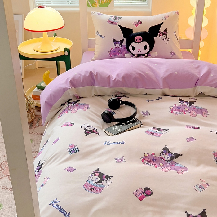 91家纺网 家纺一手货源 找家纺 港岛妹妹 2025新款三丽鸥正版授权四件套-学生床拍摄图 三丽鸥-潮流库洛米