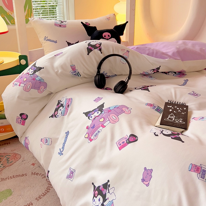 91家纺网 家纺一手货源 找家纺 港岛妹妹 2025新款三丽鸥正版授权四件套-学生床拍摄图 三丽鸥-潮流库洛米