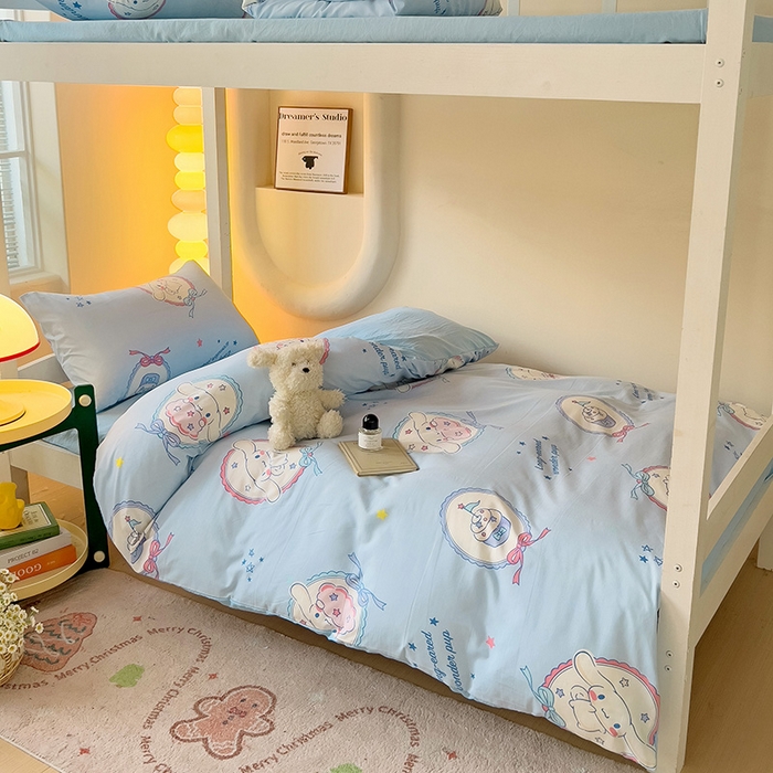 91家纺网 家纺一手货源 找家纺 港岛妹妹 2025新款三丽鸥正版授权四件套-学生床拍摄图 三丽鸥-蛋糕玉桂狗