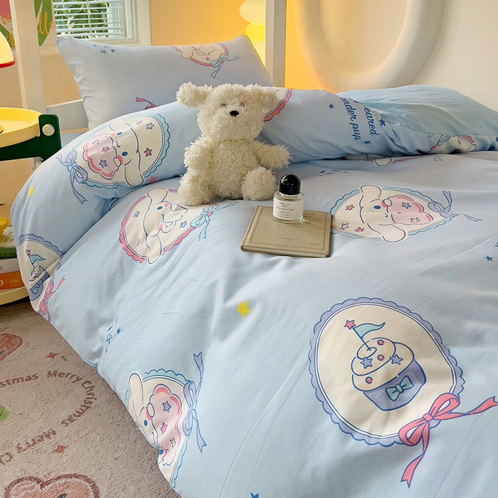 91家纺网 家纺一手货源 找家纺 港岛妹妹 2025新款三丽鸥正版授权四件套-学生床拍摄图 三丽鸥-蛋糕玉桂狗