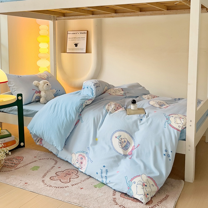 91家纺网 家纺一手货源 找家纺 港岛妹妹 2025新款三丽鸥正版授权四件套-学生床拍摄图 三丽鸥-蛋糕玉桂狗