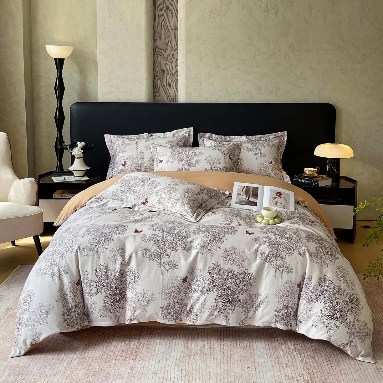 91家纺网 家纺一手货源 找家纺 帅露家纺 2025新款升级疆大白全棉加厚生态磨毛四件套 初音琳浅