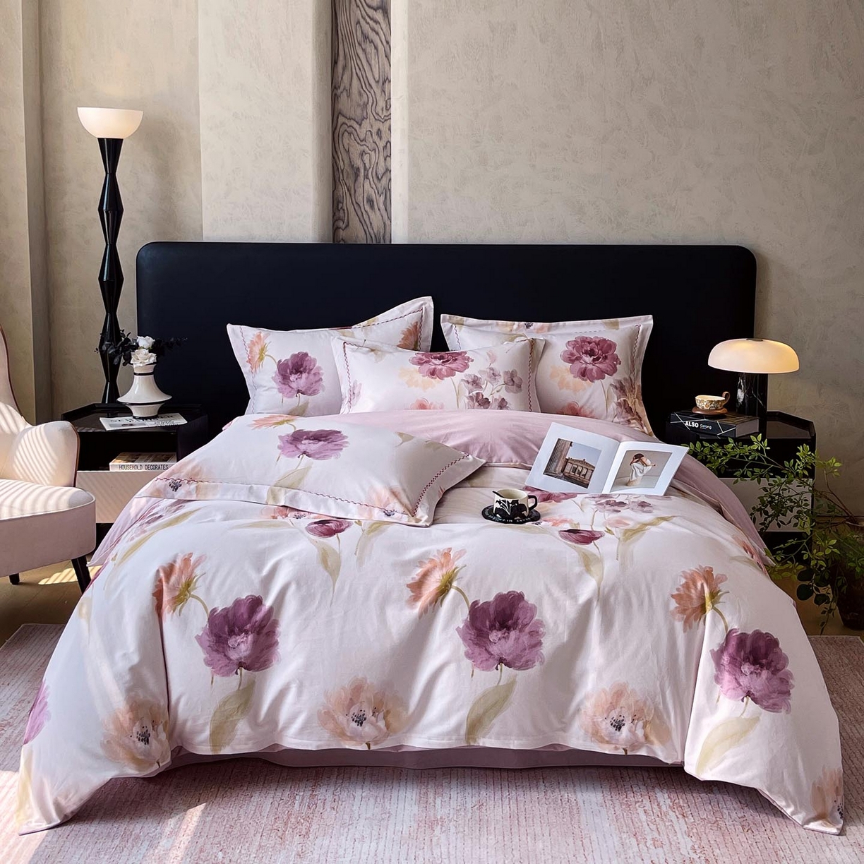 91家纺网 家纺一手货源 找家纺 帅露家纺 2025新款升级疆大白全棉加厚生态磨毛四件套 惊鸿