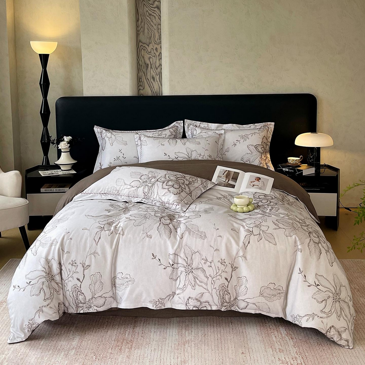 91家纺网 家纺一手货源 找家纺 帅露家纺 2025新款升级疆大白全棉加厚生态磨毛四件套 镜花水月