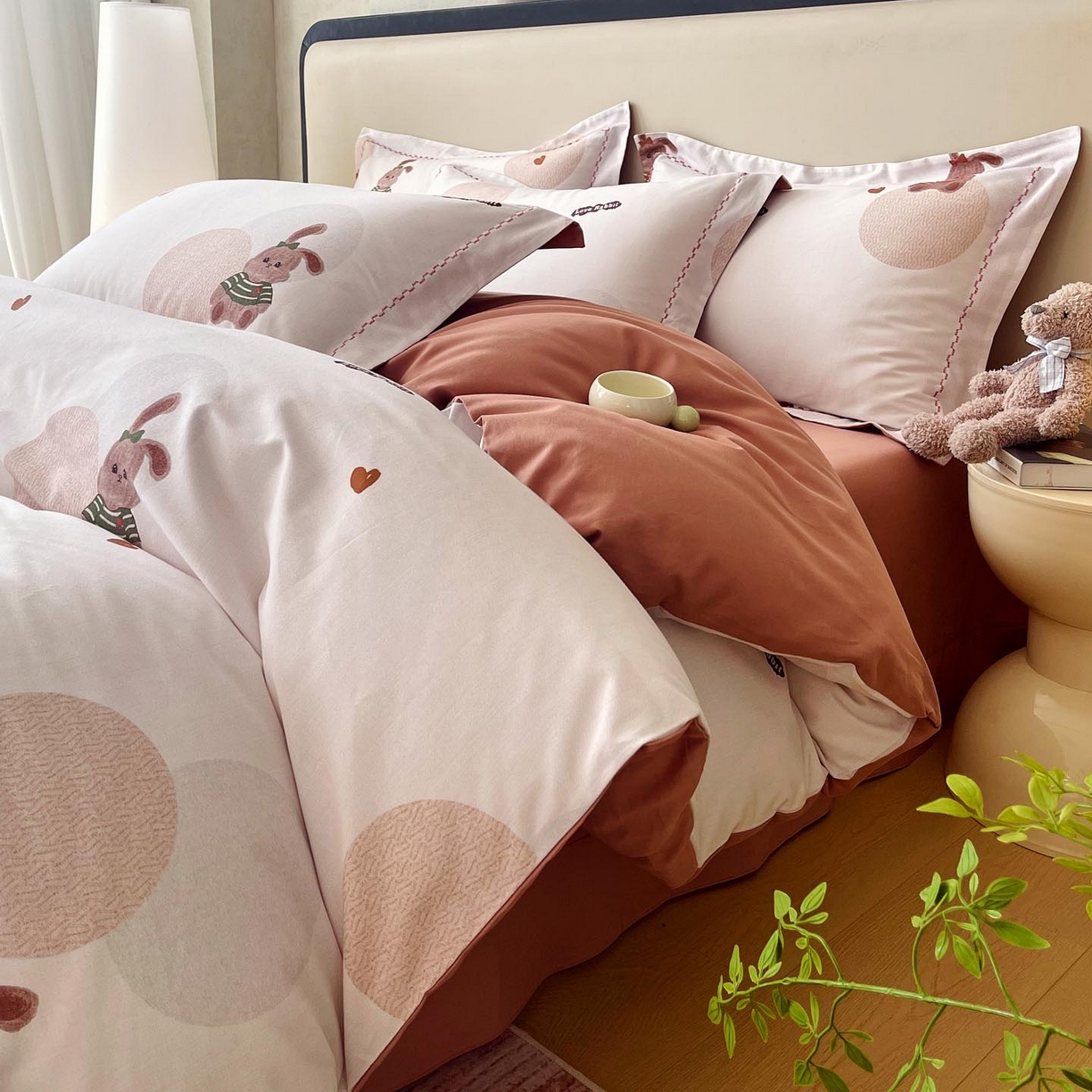 帅露家纺 2025新款升级疆大白全棉加厚生态磨毛四件套 彼得兔