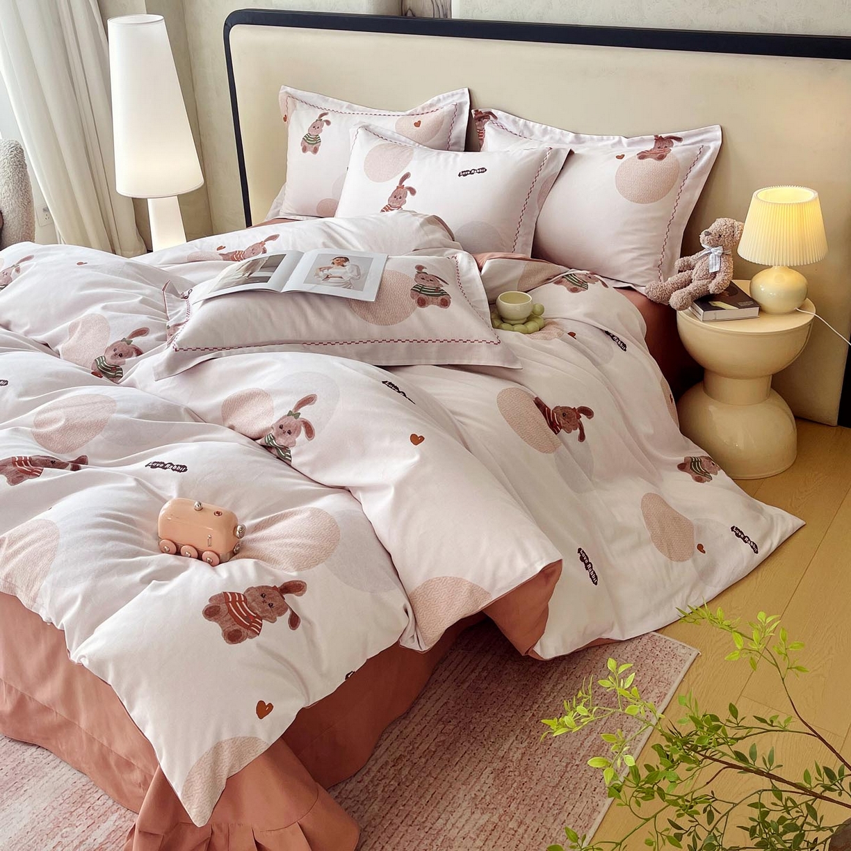 91家纺网 家纺一手货源 找家纺 帅露家纺 2025新款升级疆大白全棉加厚生态磨毛四件套 彼得兔