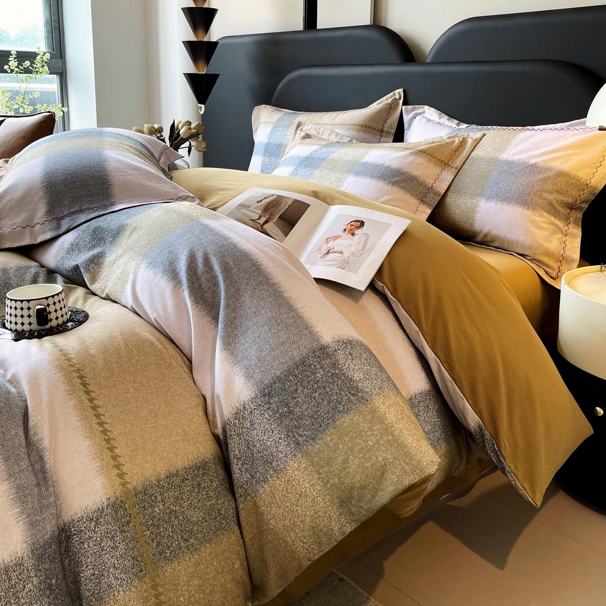 91家纺网 家纺一手货源 找家纺 帅露家纺 2025新款升级疆大白全棉加厚生态磨毛四件套 布鲁尼-绿