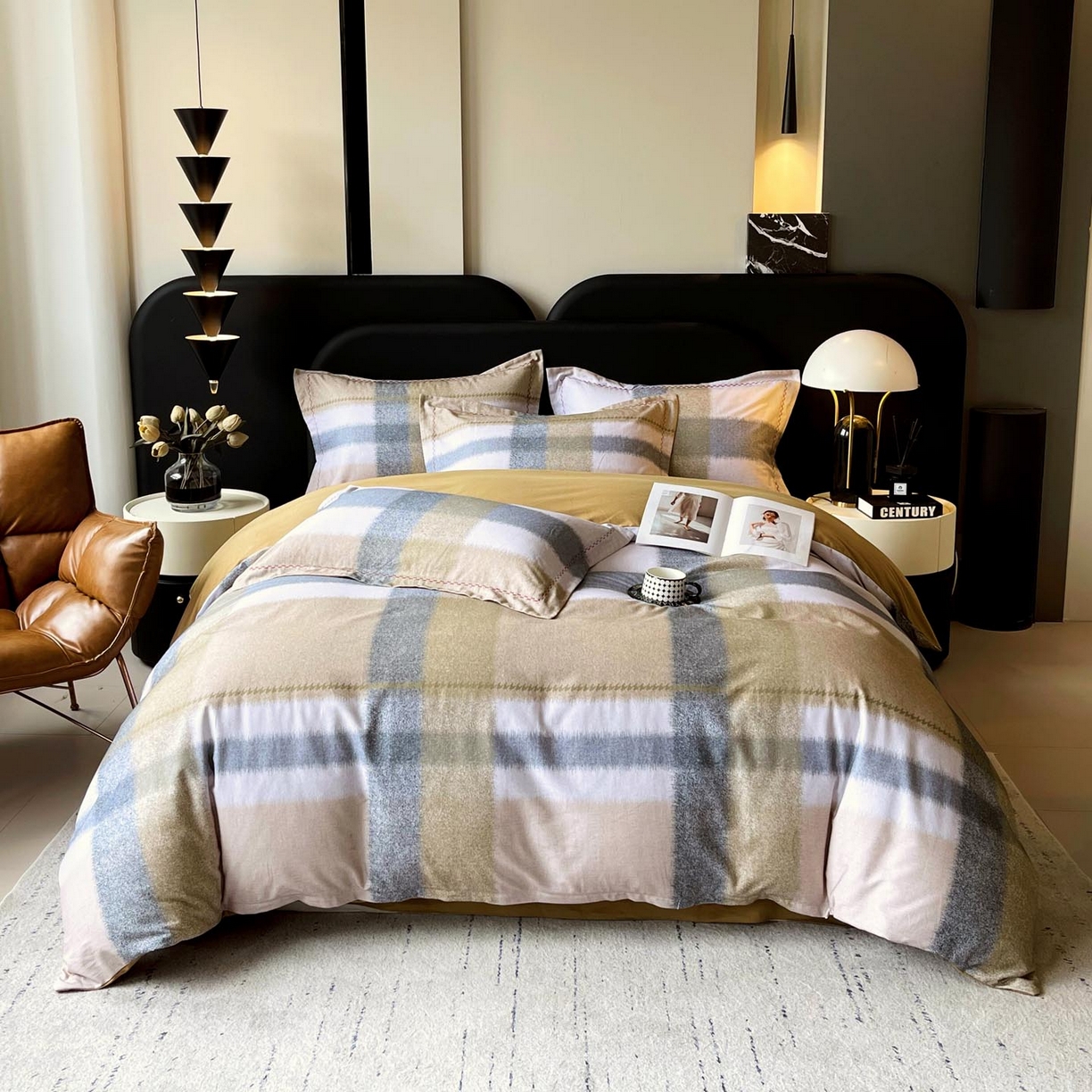 91家纺网 家纺一手货源 找家纺 帅露家纺 2025新款升级疆大白全棉加厚生态磨毛四件套 布鲁尼-绿