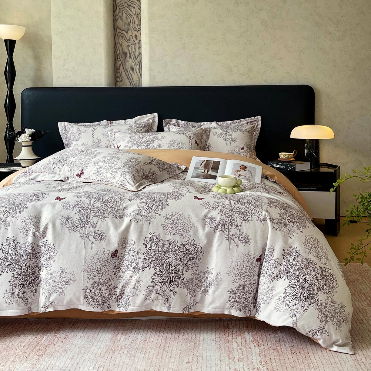 91家纺网 家纺一手货源 找家纺 帅露家纺 2025新款升级疆大白全棉加厚生态磨毛四件套 初音琳浅