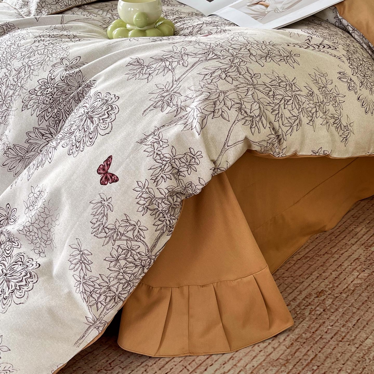 91家纺网 家纺一手货源 找家纺 帅露家纺 2025新款升级疆大白全棉加厚生态磨毛四件套 初音琳浅